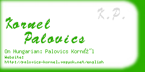 kornel palovics business card